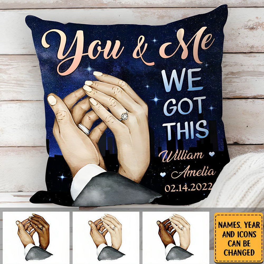 Couples Anniversary, Loving Gift Hand In Hand Pillow