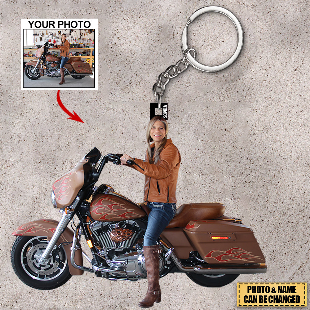 Personalized Acrylic Keychain - Gift For Motorcycle Lover/Biker/Racer - Custom Your Photo