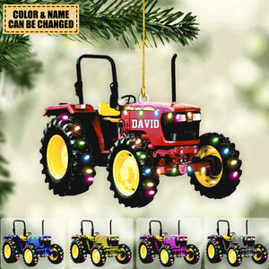Personalized Tractor 2 Christmas Ornament