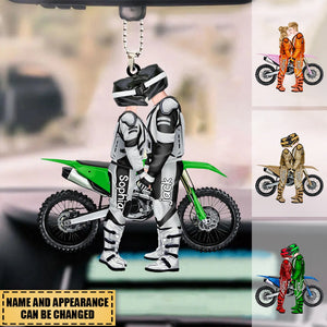 Ride Together - Stay Together, Personalized Motorcross Couple Ornament