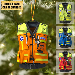 Emt Paramedic Safety Vest, Custom Shape Ornament Gift For Paramedic