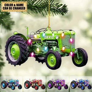 Personalized Tractor 3 Christmas Ornament
