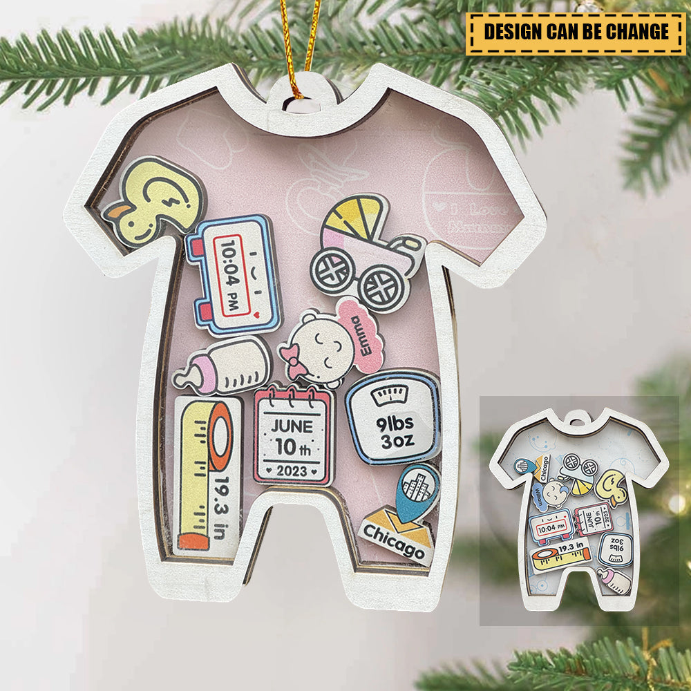 Baby's First Christmas Ornament 2024 Gifts Personalized Wooden Baby Ornament