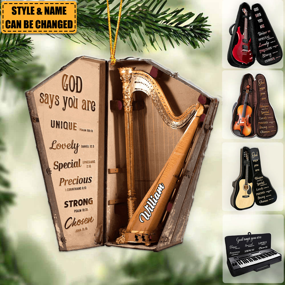 Personalized Musical Instrument With Bag God Says You Are-Christmas Ornament
