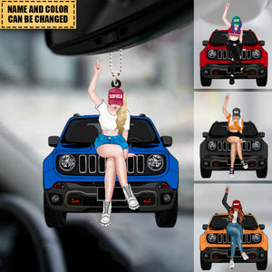 Custom Personalized Off-road Girl Car Hanging Ornament - Gift For Off-road Lover