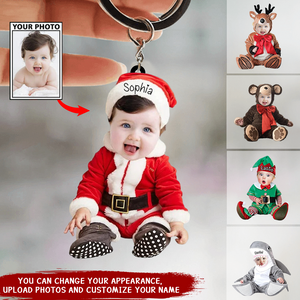 Personalized Photo Baby Acrylic Keychain-Custom Gift For New Baby First Acrylic Keychain