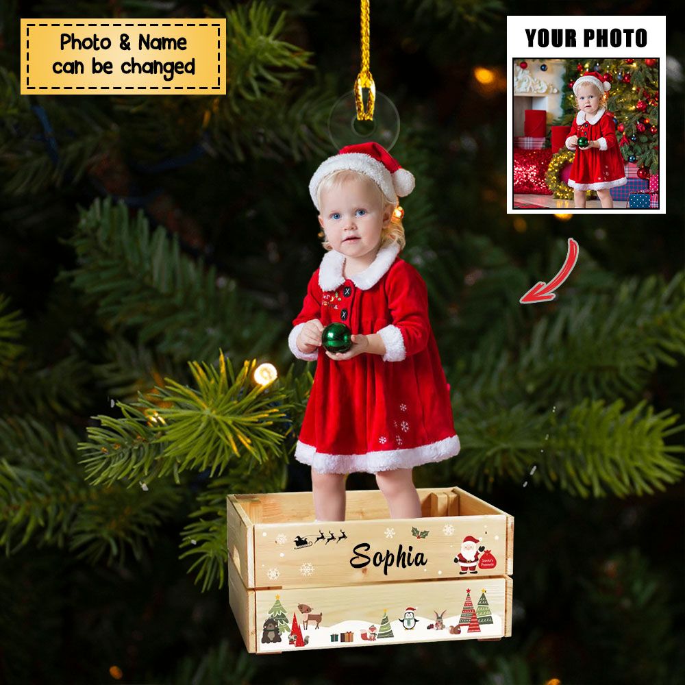 Christmas Eve Box - Personalized Custom Photo Mica Ornament - Christmas Gift For Kid, Family Members