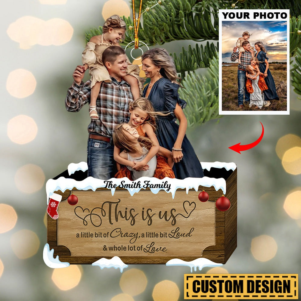 Customized Photo Ornament This Is Us - Personalized Photo Mica Ornament - Christmas Gift Family Members