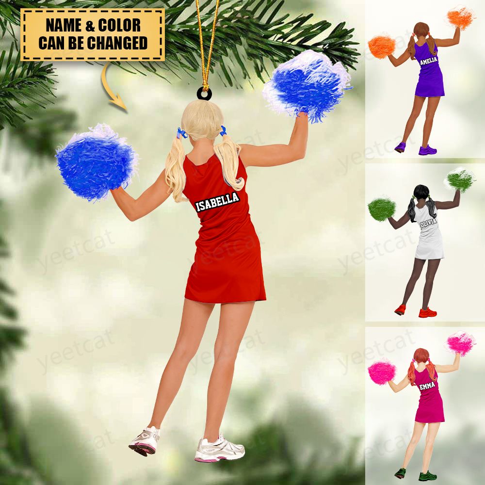 Personalized Cheerleader / Cheerleading Acrylic Christmas Ornament