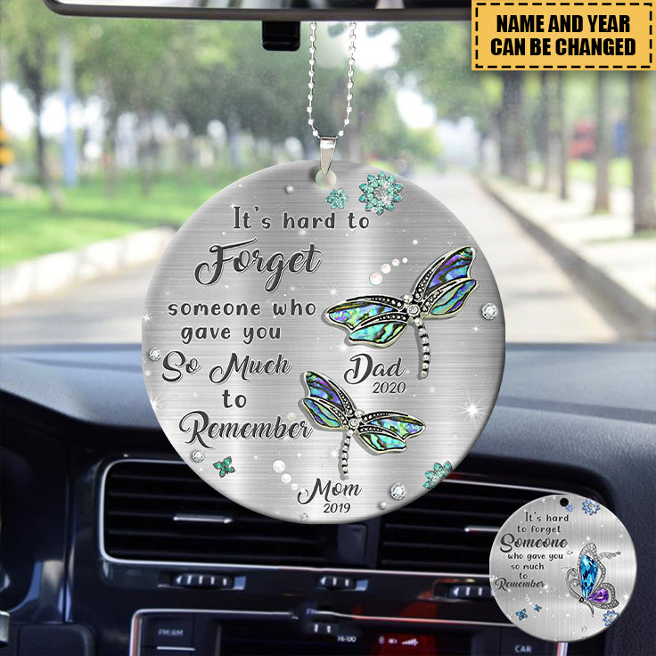 HARD TO FORGET SOMEONE, REMEMBER PERSONALIZED CIRCLE ACRYLIC ORNAMENT