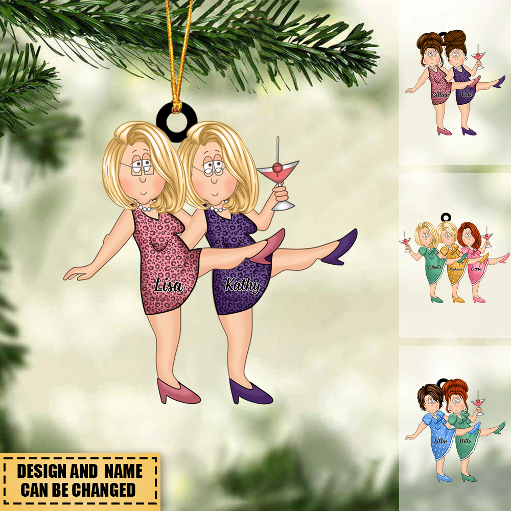 Personalized Friends/Besties/Twins/Sisters  Christmas Ornament