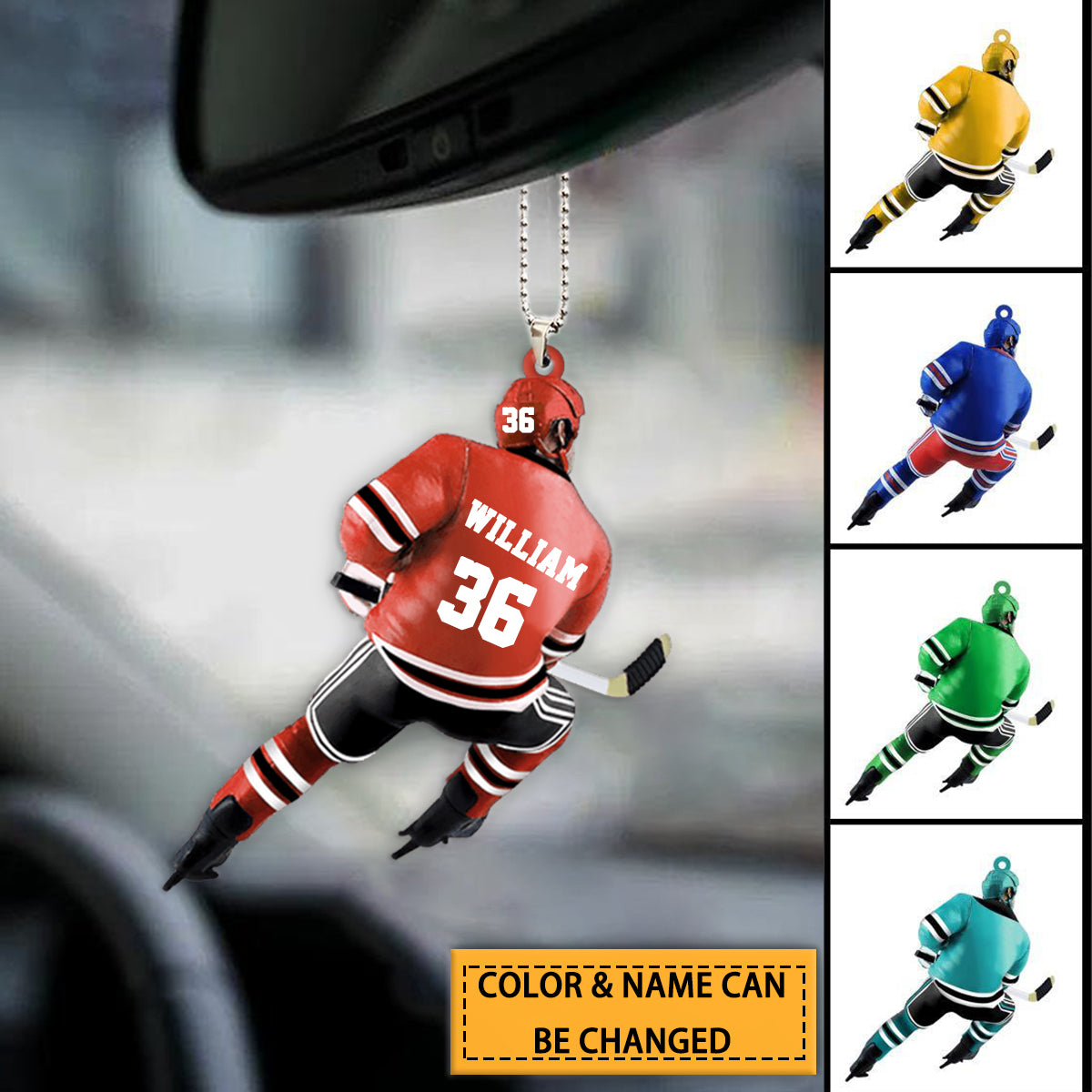 Personalized Ice Hockey Player Acrylic Ornament -Great Gift Idea For Ice Hockey Lovers