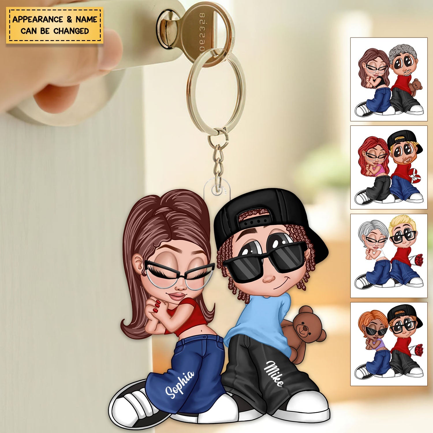 Y2K Couple Personalized Acrylic Keychain, Gift For Couples