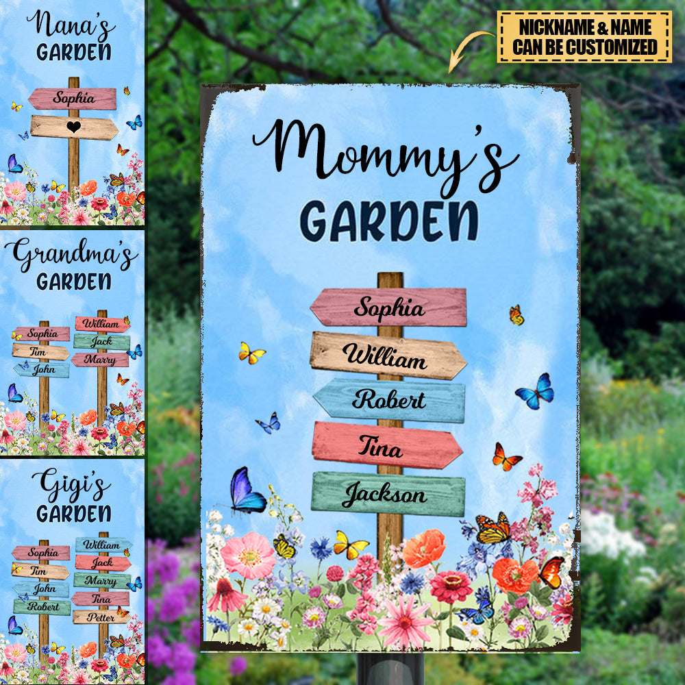 Grandma Garden Flower Sign Personalized Classic Metal Signs