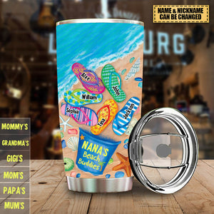 Nana's Beach Buddies Summer Flip Flop Personalized Tumbler