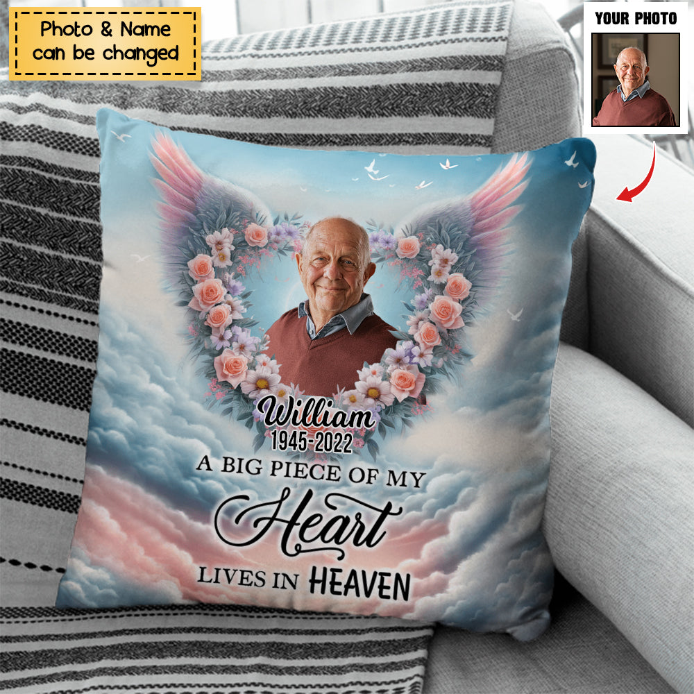 Custom Personalized Memorial Photo Pillow - Memorial Gift Idea for Family