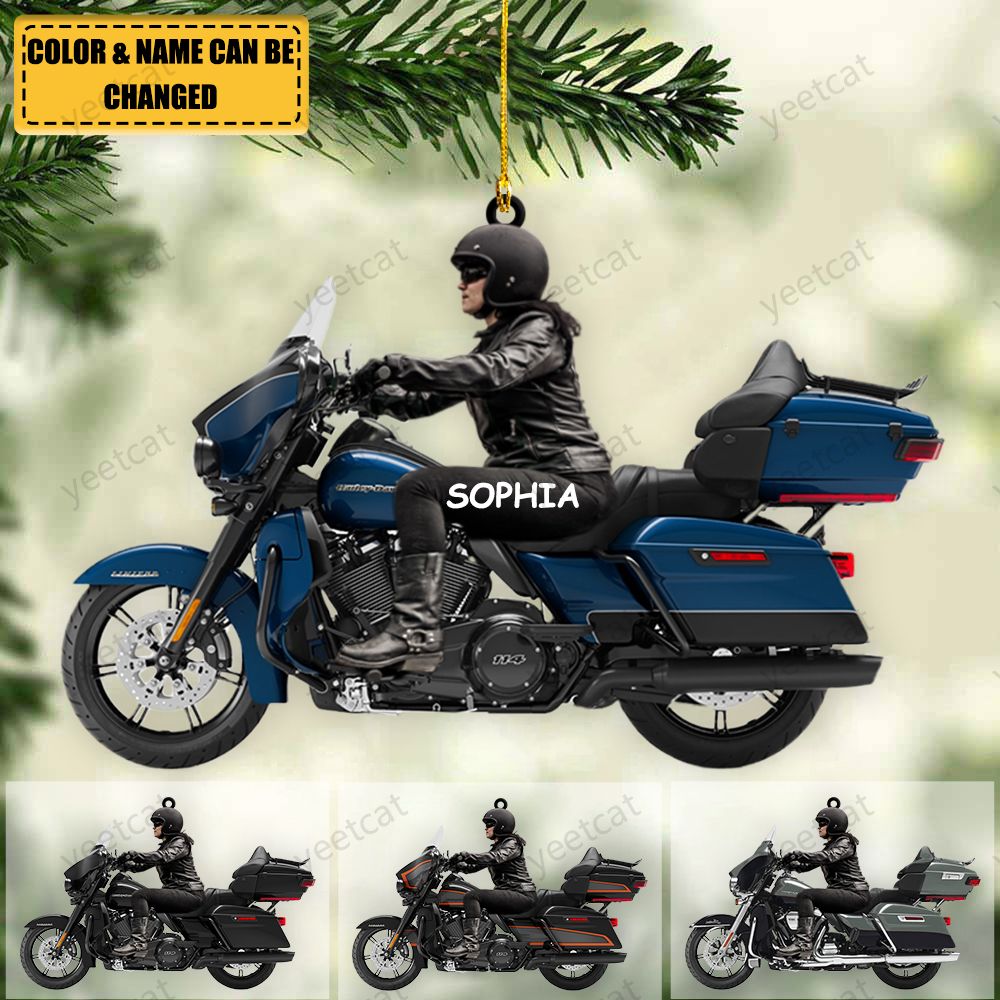 2022 New Release Personalized Biker Woman Ultra Limited Motorcycle Ornament