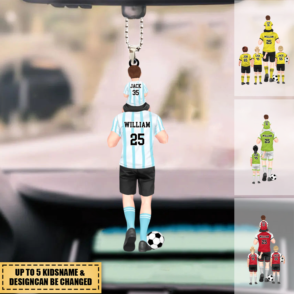 I Scored A Hat-Trick - Personalized Soccer / Football Dad & Kids Car Hanging Ornament