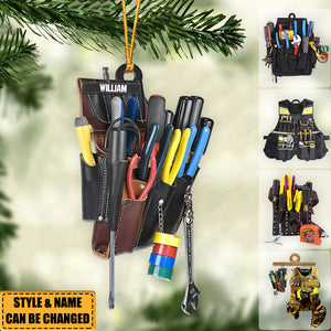 Personalized Electrician Tool Bag Christmas Ornament