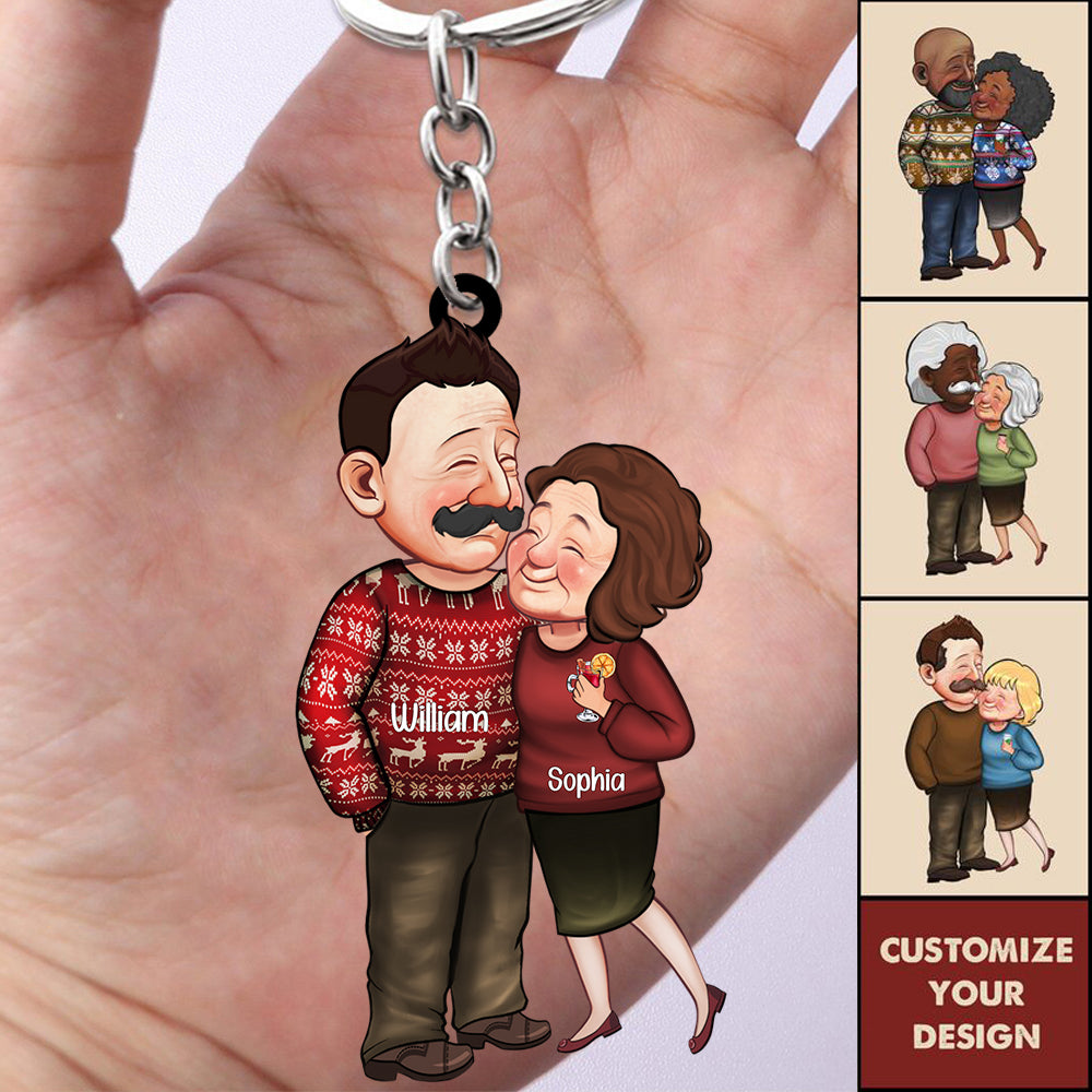 Grow Old With Me The Best Is Yet To Be - Personalized Acrylic Keychain - Gift For Couples