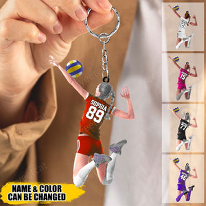 Custom Personalized Beach Volleyball Acrylic Keychain, Gift For Volleyball Players