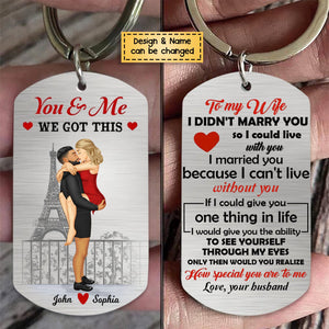 To My Wife-Personalized Stainless Steel Keychain-Gift For Couples