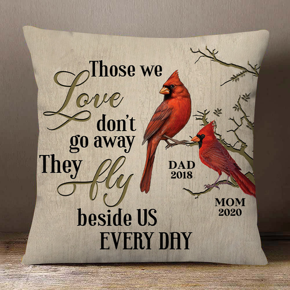 Cardinal Memorial Mom Dad Personalized Pillow