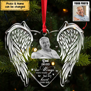 God Has You In His Arms I Have You In My Heart - Personalized Acrylic Christmas Memorial Ornament - Upload Photo