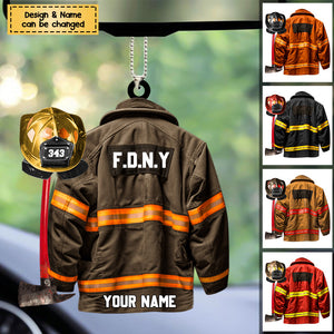 Firefighter Uniform - Personalized Acrylic Christmas / Car Hanging Ornament