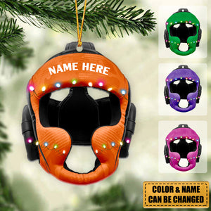 Wrestling Helmet Personalized Christmas Ornament