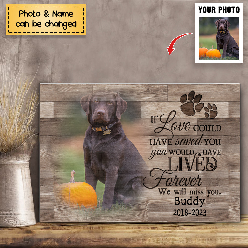 Personalized Dog Memorial Passing If Love Could Have Saved You Photo Poster