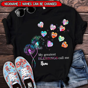 Personalized Grandma Flower Heart T-shirt