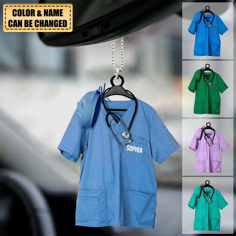 Personalized Nurse Scrub Car Hanging Ornament