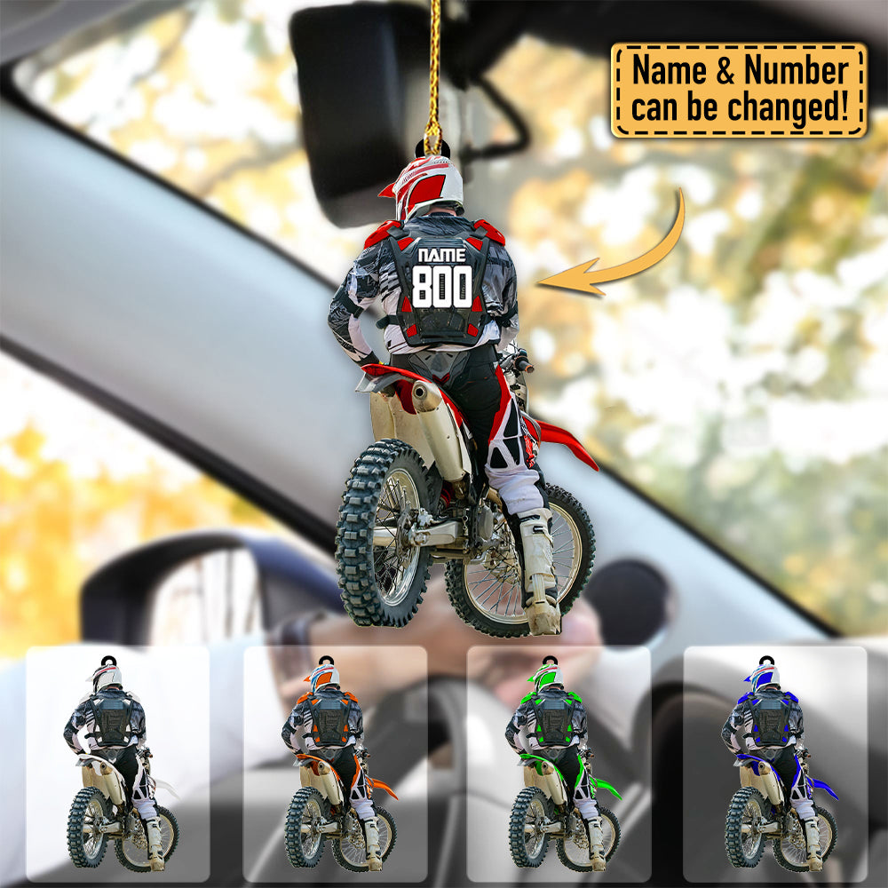 Personalized Motocross Racer Car Hanging Ornament