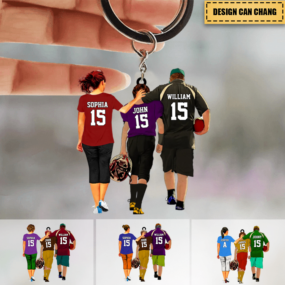Personalized Football Keychain - Gift For Football Players - Gift For Son With Custom Name, Number, Appearance