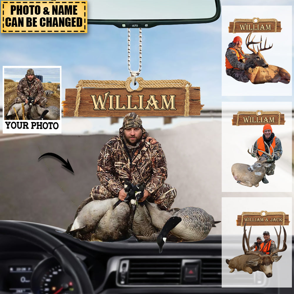 Personalized Photo Hunting Car Hanging Ornament - Gift For Hunter