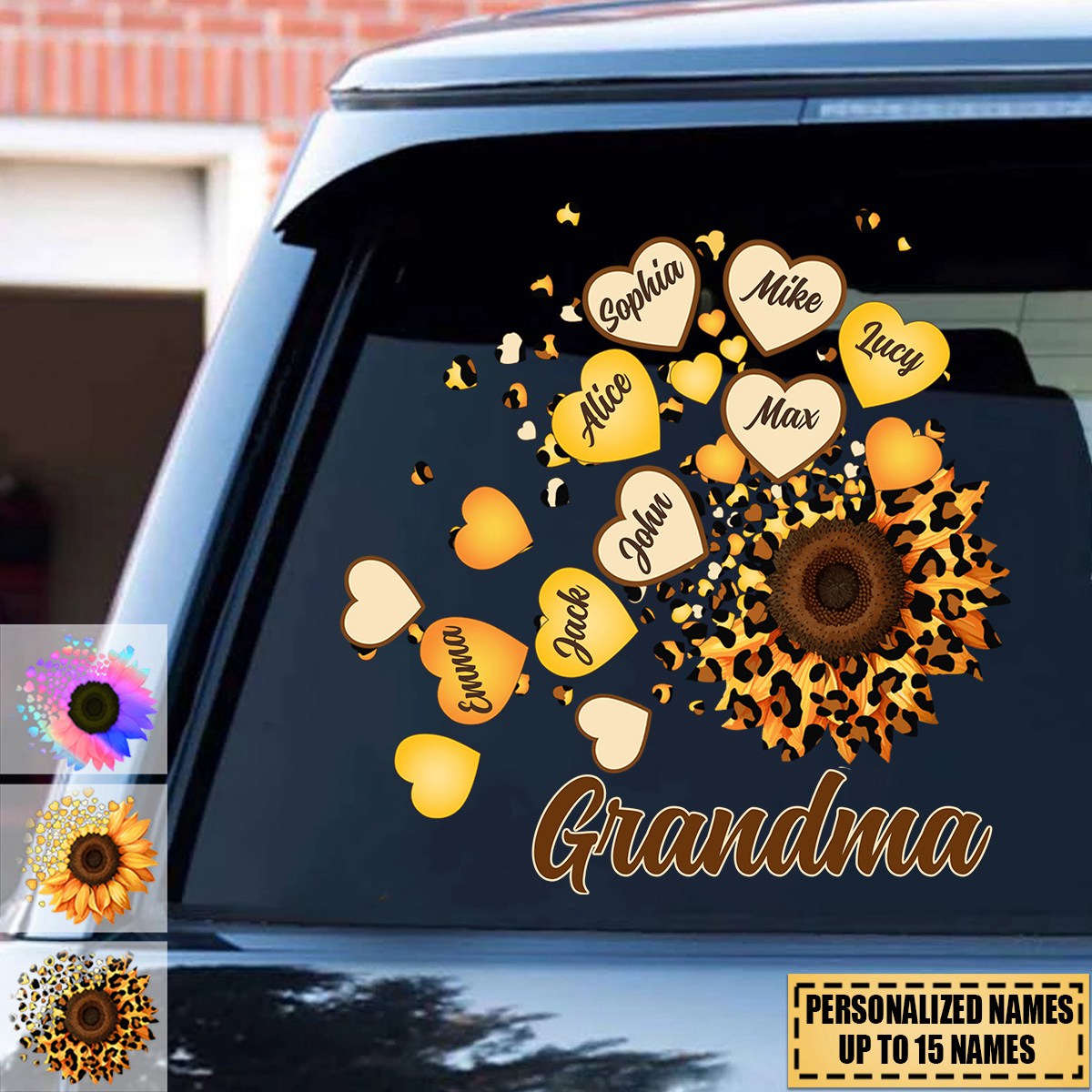 Grandma Mom Kids Sunflower - Gift For Mother, Grandmothe - Personalized Sticker Decal