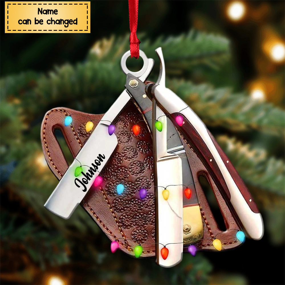 Personalized Hair Stylist And Barber Tools Christmas Ornament for Hair Stylist