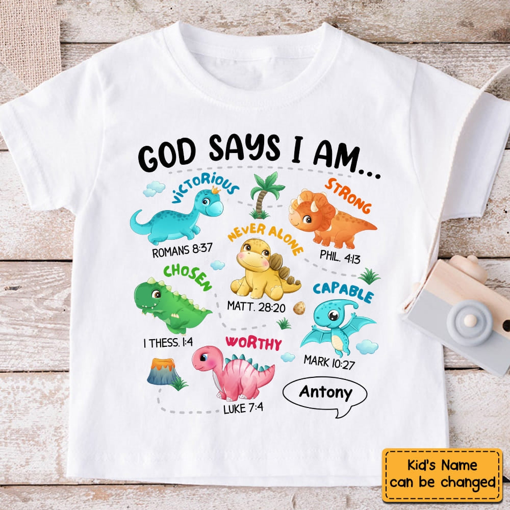 Personalized Gifts For Grandson Dinosaur I Am Kid T Shirt