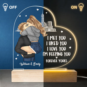 I Love You I'm Keeping You - Couple Personalized Custom Heart Shaped Led Night Light - Gift For Husband Wife, Anniversary