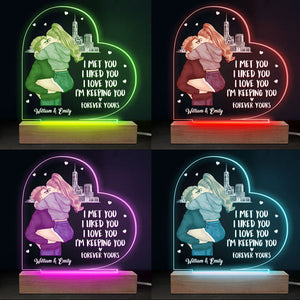 I Love You I'm Keeping You - Couple Personalized Custom Heart Shaped Led Night Light - Gift For Husband Wife, Anniversary