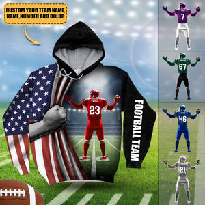 Personalized American Football Player All Over Print Hoodie-Great Gift Idea For Football Lovers