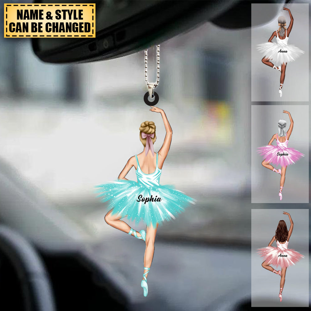 Personalized Ballerina Dolls Car Hanging Ornament - Gift For Ballet Dancing Girl