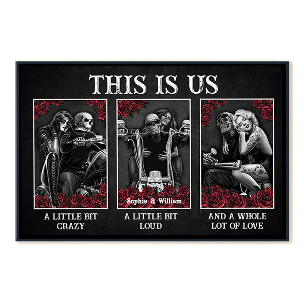 Biker This Is Us Skull Couple Custom Canvas Gift For Couple