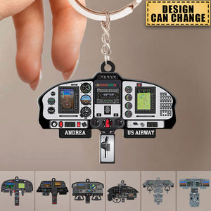Personalized Aircraft Cockpit Keychain - Gift For Pilot