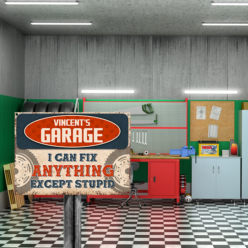I Can Fix Anything - Auto Mechanic Garage Gift For Dad And Grandpa - Personalized Custom Classic Metal Signs