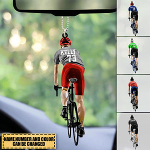 Personalized Male Cyclist / Bicyclist/mountain Bike Riding Acrylic Car Hanging Ornament-gift For Cyclists/bike Riding Lovers