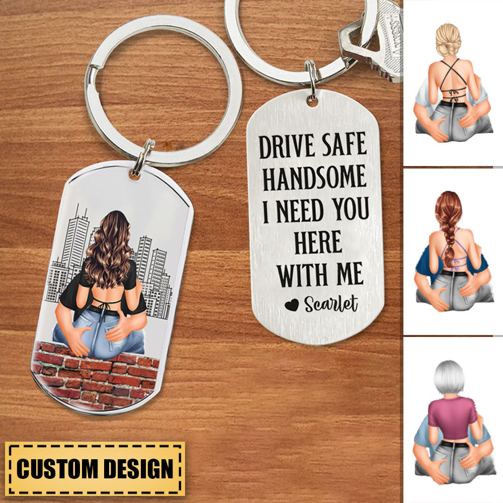 Drive Safe - Personalized Engraved Stainless Steel Keychain