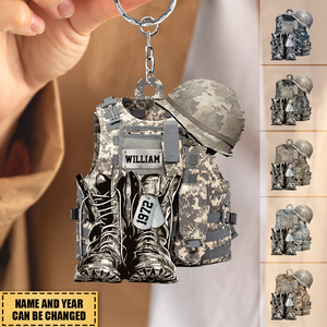 Personalized Military Camo Custom Name Christmas Gift Acrylic Ornament