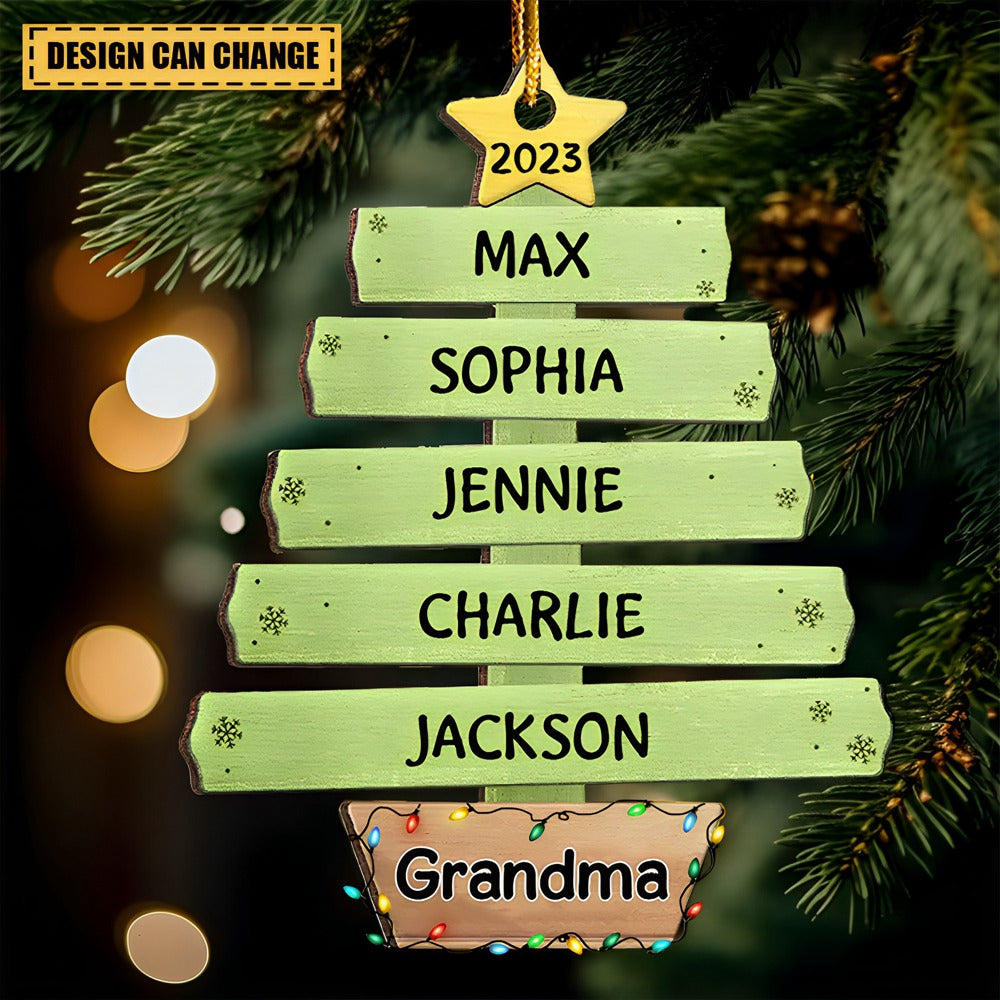 Family is everything - Personalized custom ornament wood custom shaped christmas - Gift for Family members Grandma Mom